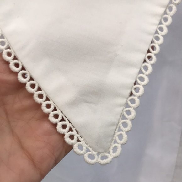 Q2 Button-Front Ruffle Shirt Embroidered Peter Pan collar Size S - Picture 6 of 15